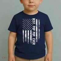Best Pop Pop Ever American Flag Gift For Men Father's Day Toddler T-Shirt thumb 2