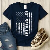 Best Pop Pop Ever American Flag Gift For Men Father's Day Women's T-Shirt thumb 3