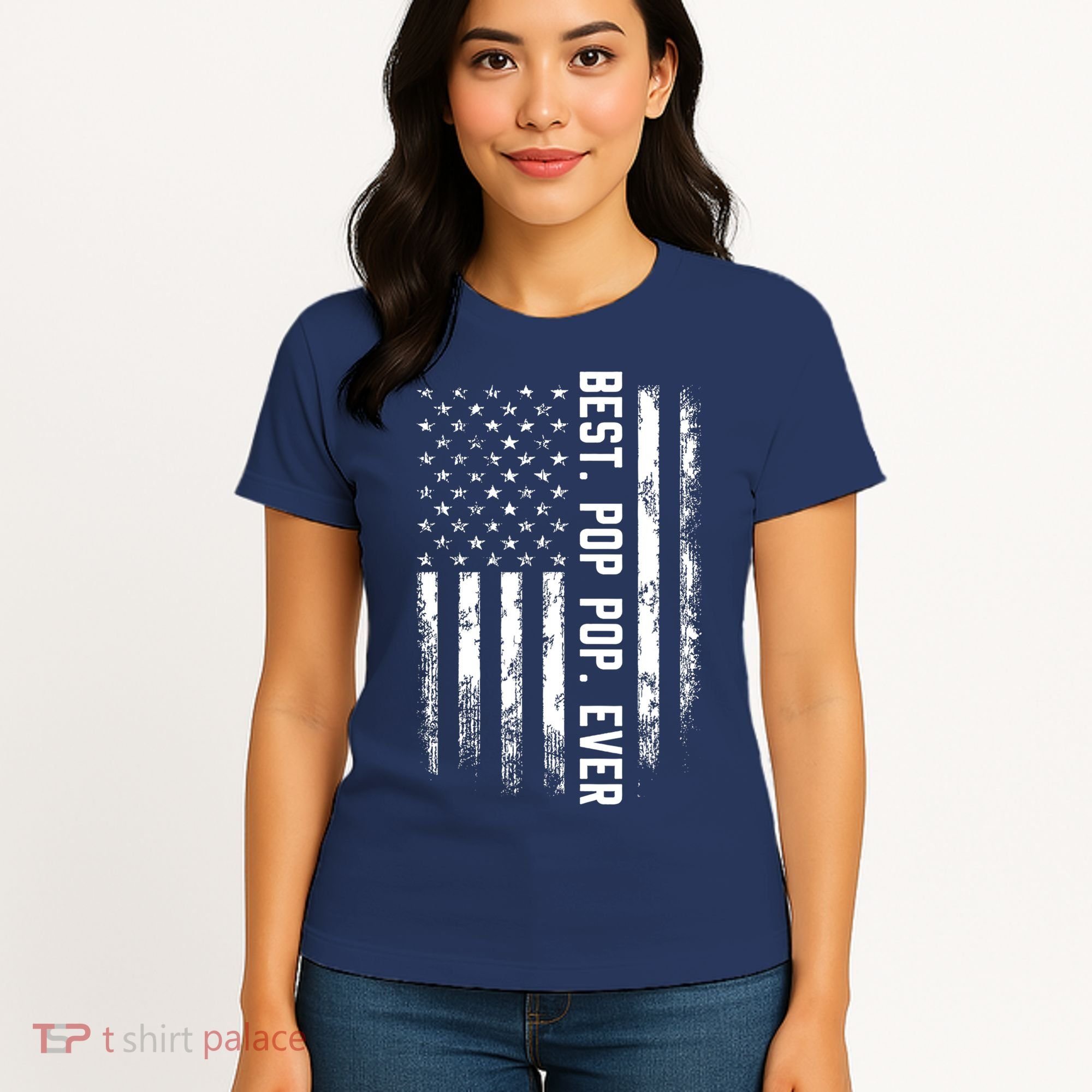 Best Pop Pop Ever American Flag Gift For Men Father's Day Women's T-Shirt
