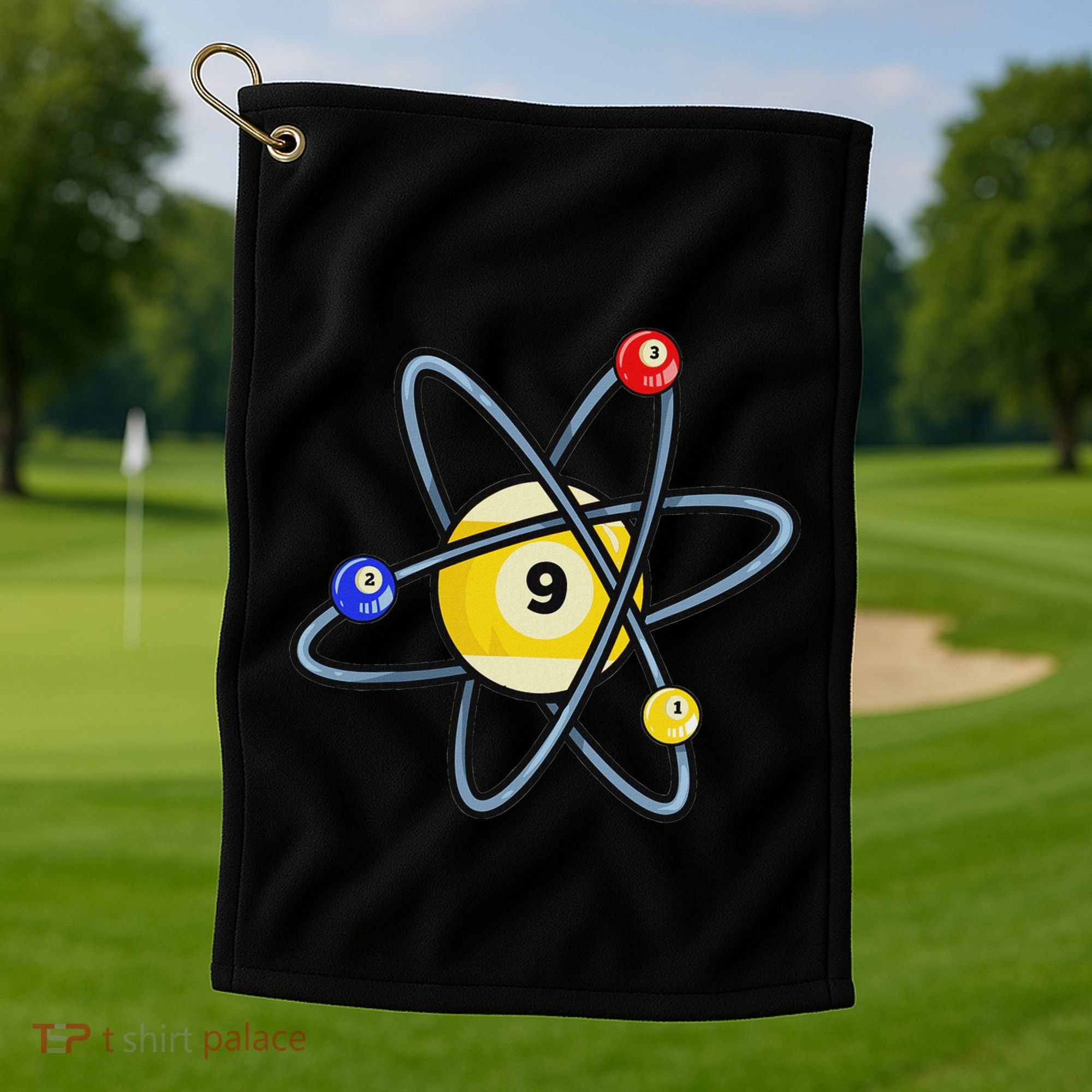 Billiard Pool Player 9 Ball Golf Towel