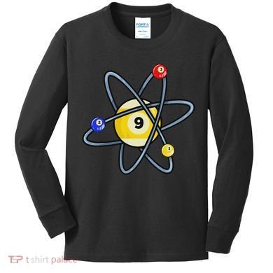 Billiard Pool Player 9 Ball Kids Long Sleeve Shirt