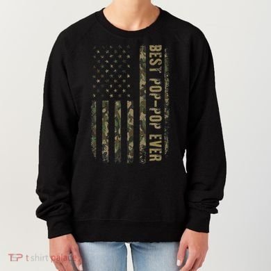 Best Pop Pop Ever Camouflage American Flag FatherS Day Women's Sweatshirt