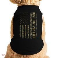 Best Pop Pop Ever Camouflage American Flag FatherS Day Doggie Tank thumb 0