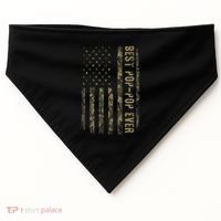 Best Pop Pop Ever Camouflage American Flag FatherS Day USA-Made Doggie Bandana thumb 0