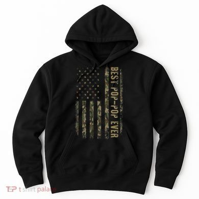 Best Pop Pop Ever Camouflage American Flag FatherS Day Hoodie