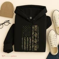 Best Pop Pop Ever Camouflage American Flag FatherS Day Hoodie thumb 4