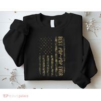 Best Pop Pop Ever Camouflage American Flag FatherS Day Sweatshirt thumb 2