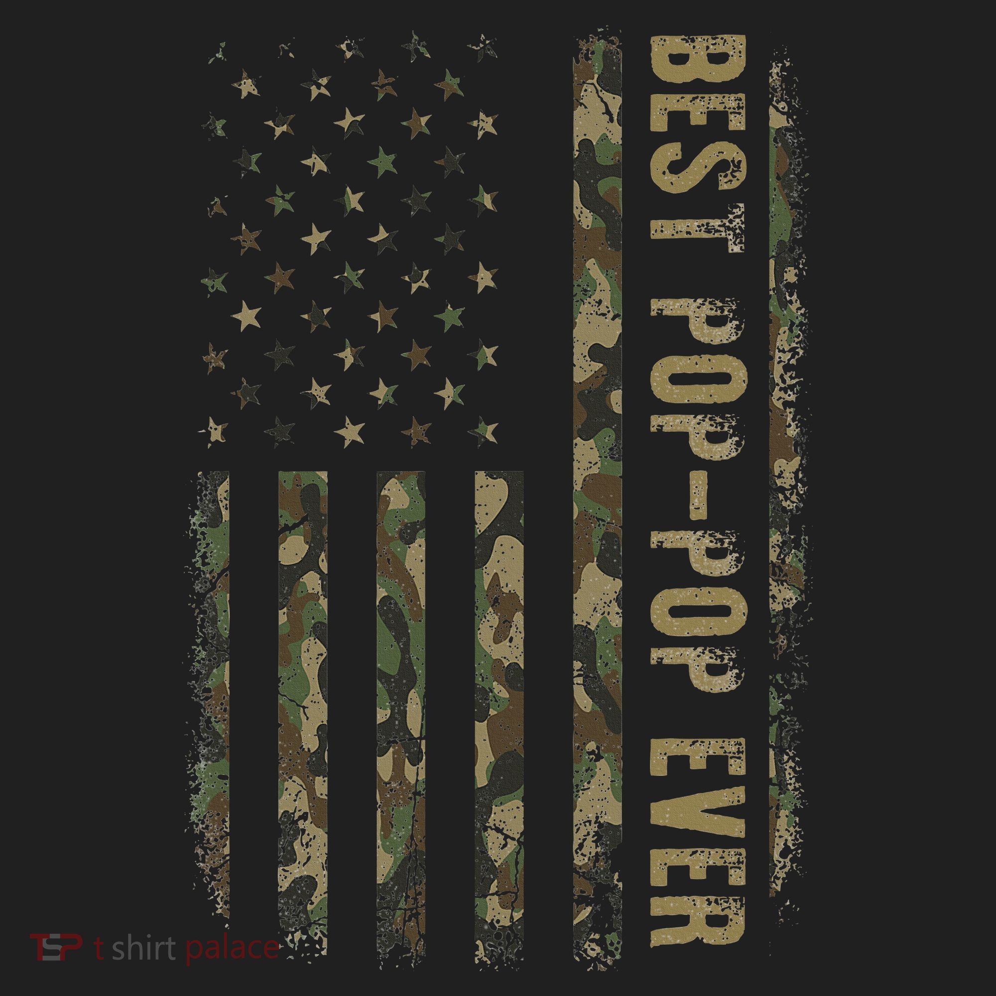 Best Pop Pop Ever Camouflage American Flag FatherS Day Beanie