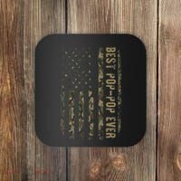 Best Pop Pop Ever Camouflage American Flag FatherS Day Coaster thumb 0