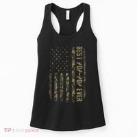 Best Pop Pop Ever Camouflage American Flag FatherS Day Women's Tank Top thumb 0
