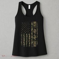 Best Pop Pop Ever Camouflage American Flag FatherS Day Women's Tank Top thumb 3