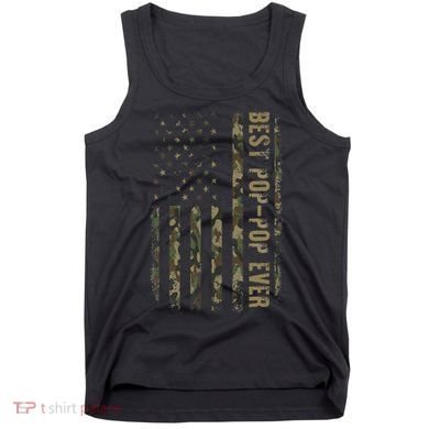 Best Pop Pop Ever Camouflage American Flag FatherS Day Tank Top