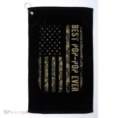 Best Pop Pop Ever Camouflage American Flag FatherS Day Golf Towel