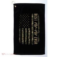 Best Pop Pop Ever Camouflage American Flag FatherS Day Golf Towel thumb 0