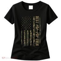 Best Pop Pop Ever Camouflage American Flag FatherS Day Women's T-Shirt thumb 0