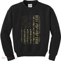 Best Pop Pop Ever Camouflage American Flag FatherS Day Kids Sweatshirt thumb 0