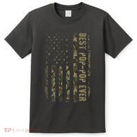Best Pop Pop Ever Camouflage American Flag FatherS Day T-Shirt thumb 0