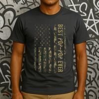 Best Pop Pop Ever Camouflage American Flag FatherS Day T-Shirt thumb 3