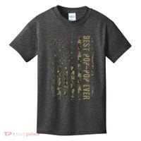 Best Pop Pop Ever Camouflage American Flag FatherS Day Kids T-Shirt thumb 0