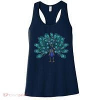 Blue Peacock Print Teal Feathers Bird Lover Men Women Gifts Women's Tank Top thumb 0