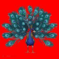 Blue Peacock Print Teal Feathers Bird Lover Men Women Gifts Santa Hat thumb 1
