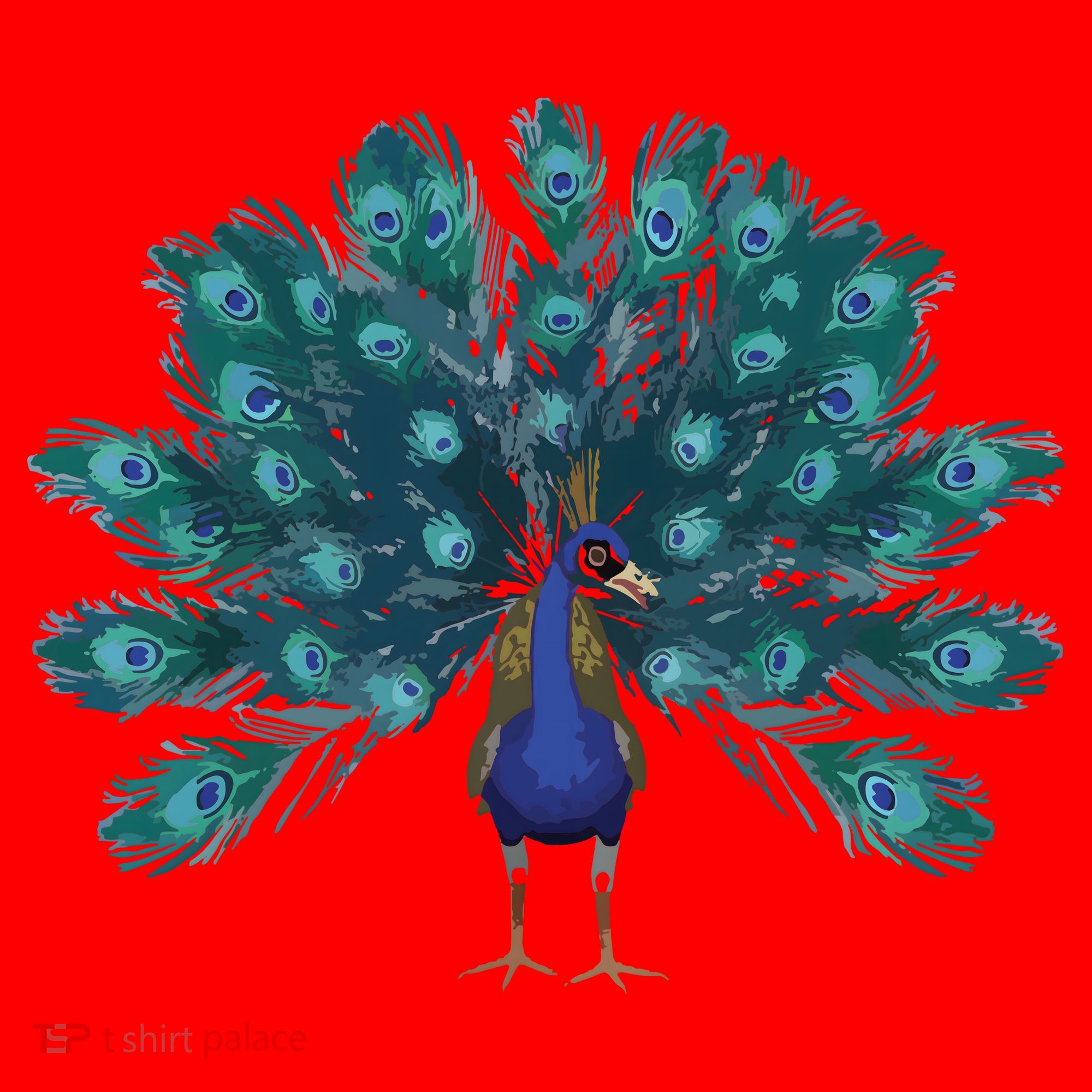 Blue Peacock Print Teal Feathers Bird Lover Men Women Gifts Santa Hat