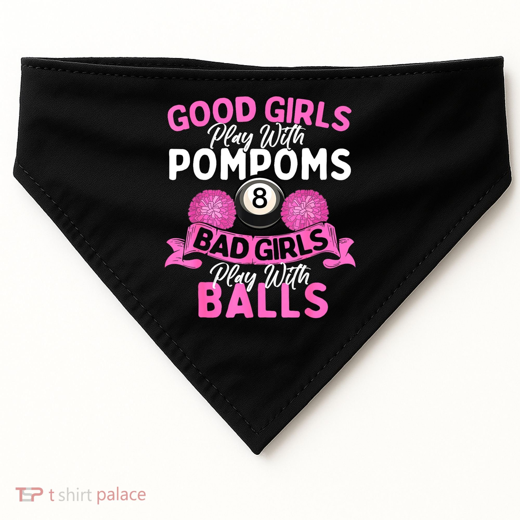 Balls Pool Player Lover Good Girl Play With Billiards Gift Ideas USA-Made Doggie Bandana