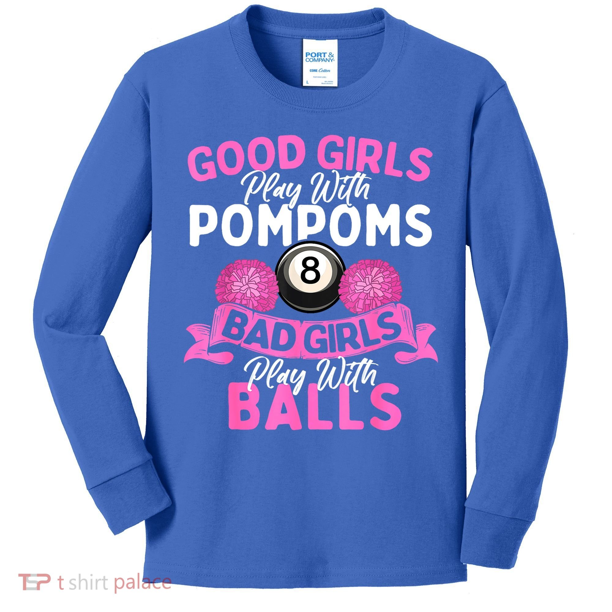 Balls Pool Player Lover Good Girl Play With Billiards Gift Ideas Kids Long Sleeve Shirt