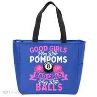 Balls Pool Player Lover Good Girl Play With Billiards Gift Ideas Tote Bag thumb 0