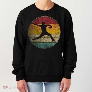 Baseball Pitcher Pitching Ball Glove Retro 70s 80s 90s Gift Women's Sweatshirt