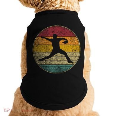 Baseball Pitcher Pitching Ball Glove Retro 70s 80s 90s Gift Doggie Tank