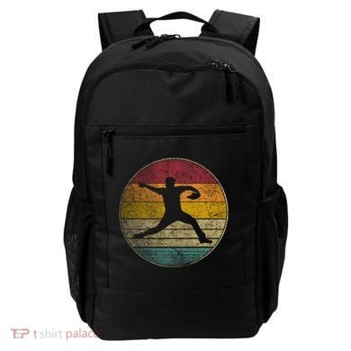 Baseball Pitcher Pitching Ball Glove Retro 70s 80s 90s Gift Backpack