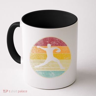 Baseball Pitcher Pitching Ball Glove Retro 70s 80s 90s Gift Coffee Mug