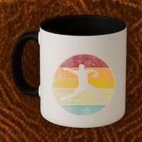 Baseball Pitcher Pitching Ball Glove Retro 70s 80s 90s Gift Coffee Mug thumb 2