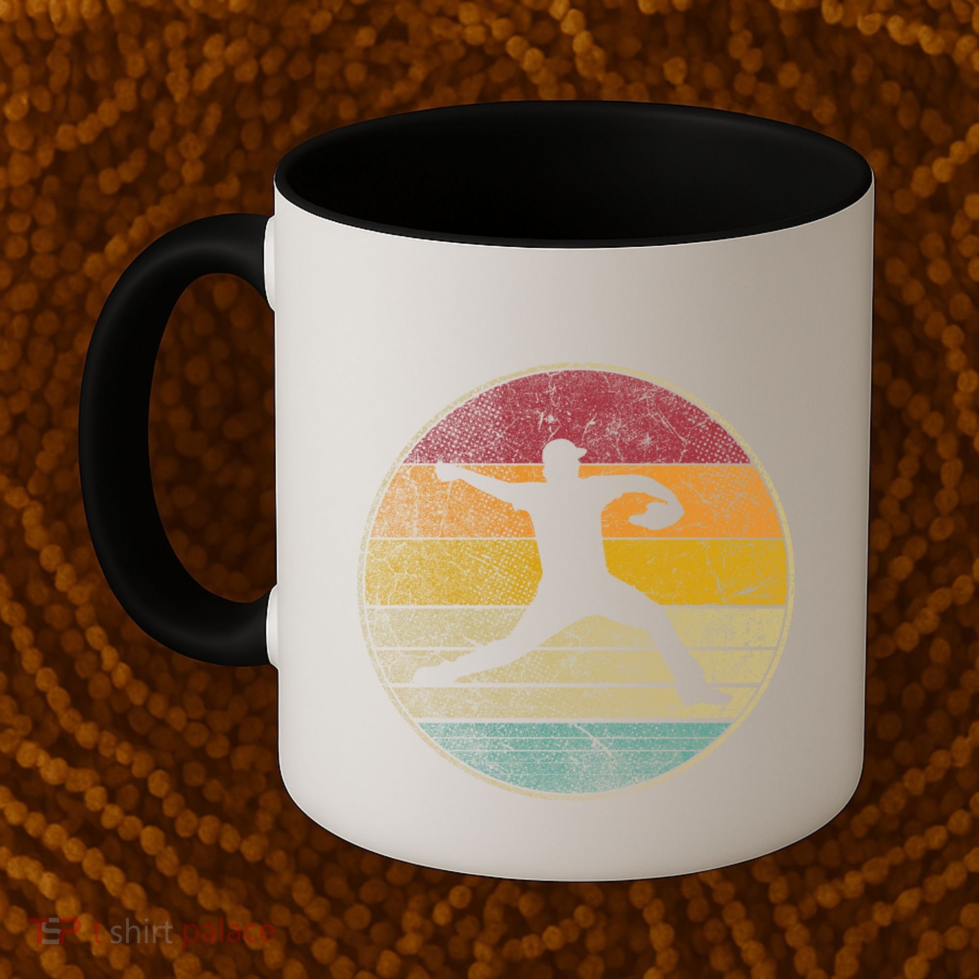 Baseball Pitcher Pitching Ball Glove Retro 70s 80s 90s Gift Coffee Mug