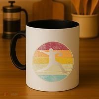 Baseball Pitcher Pitching Ball Glove Retro 70s 80s 90s Gift Coffee Mug thumb 4