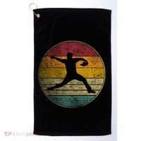 Baseball Pitcher Pitching Ball Glove Retro 70s 80s 90s Gift Golf Towel thumb 0