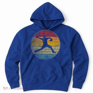 Baseball Pitcher Pitching Ball Glove Retro 70s 80s 90s Gift Hoodie