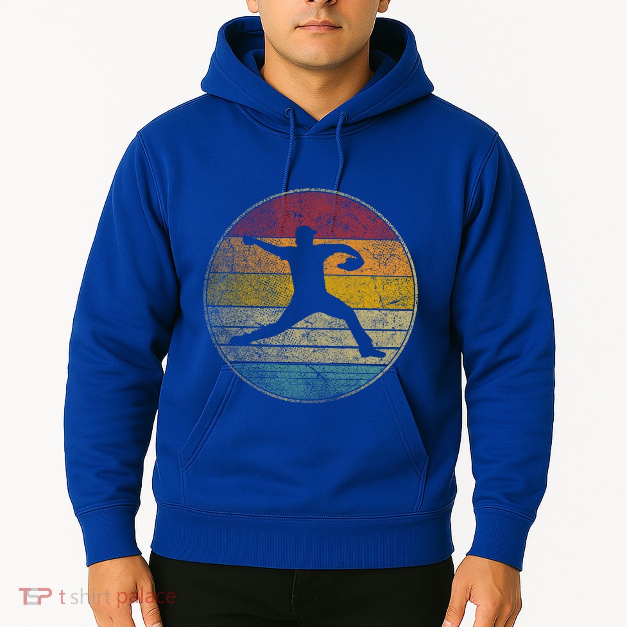 Baseball Pitcher Pitching Ball Glove Retro 70s 80s 90s Gift Hoodie