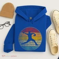 Baseball Pitcher Pitching Ball Glove Retro 70s 80s 90s Gift Hoodie thumb 4