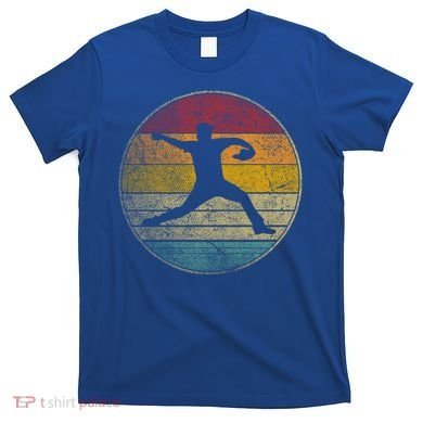 Baseball Pitcher Pitching Ball Glove Retro 70s 80s 90s Gift T-Shirt