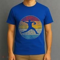Baseball Pitcher Pitching Ball Glove Retro 70s 80s 90s Gift T-Shirt thumb 3