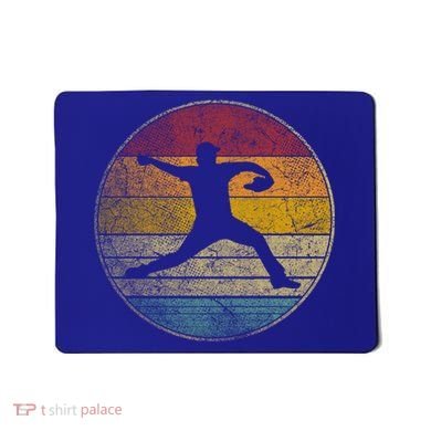 Baseball Pitcher Pitching Ball Glove Retro 70s 80s 90s Gift Mousepad
