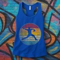 Baseball Pitcher Pitching Ball Glove Retro 70s 80s 90s Gift Women's Tank Top thumb 3