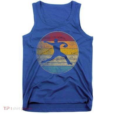 Baseball Pitcher Pitching Ball Glove Retro 70s 80s 90s Gift Tank Top