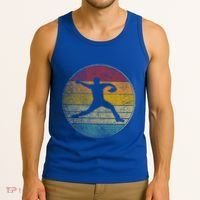 Baseball Pitcher Pitching Ball Glove Retro 70s 80s 90s Gift Tank Top thumb 3