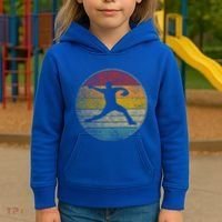 Baseball Pitcher Pitching Ball Glove Retro 70s 80s 90s Gift Kids Hoodie thumb 3