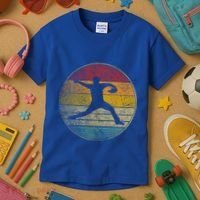 Baseball Pitcher Pitching Ball Glove Retro 70s 80s 90s Gift Kids T-Shirt thumb 3