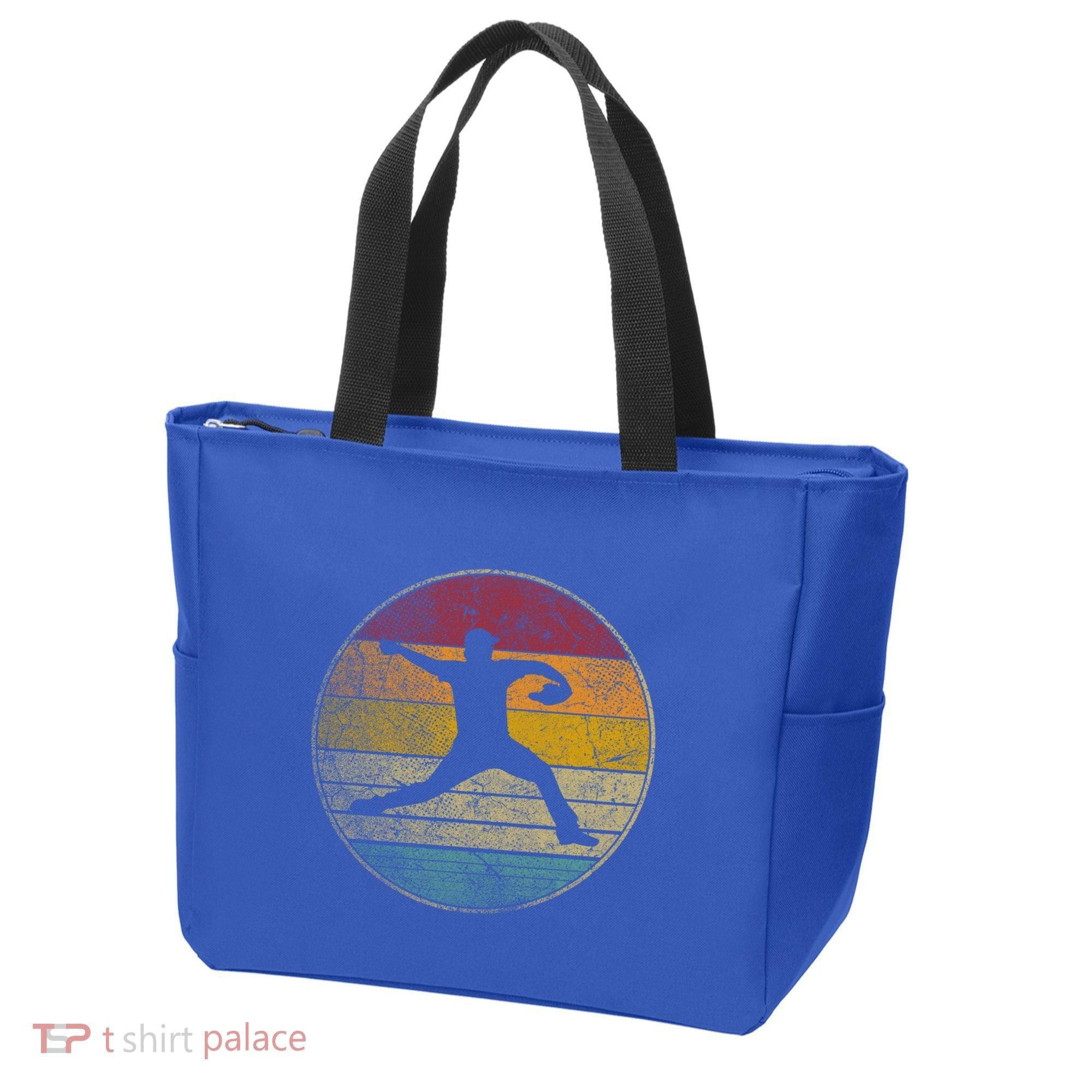 Baseball Pitcher Pitching Ball Glove Retro 70s 80s 90s Gift Tote Bag