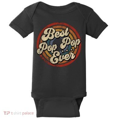 Best Pop Pop Ever Vintage Retro Style Baby Bodysuit